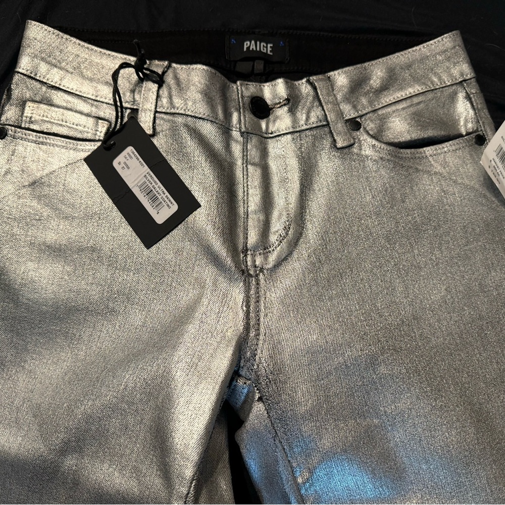 Metallic Silver Coated Paige Jeans Sz 27